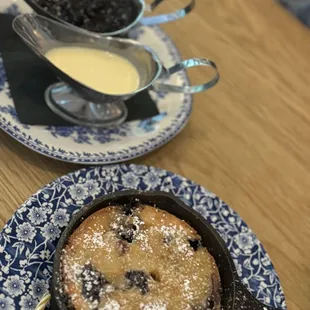 Blueberry Skillet w/crème and blueberry jam