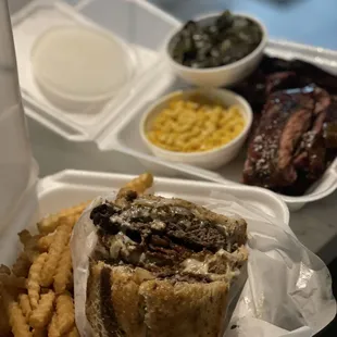 1/2 Lb . Patty Melt and Pork Ribs