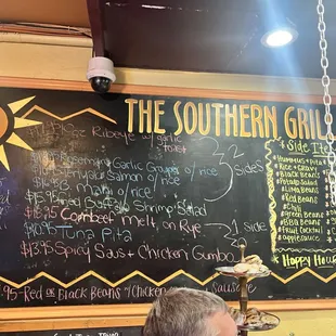 Menu for specials