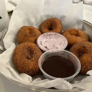 &quot;Bo-nuts&quot; - FRESH, combo biscuits and donuts with blueberry marscapone. FANTASTIC!