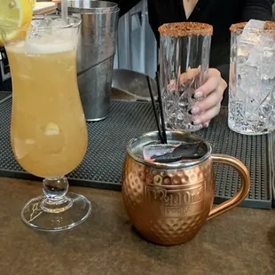 Muddy waters and cinnamon mule.