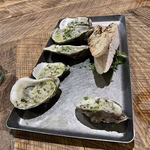 Lemon butter grilled oysters