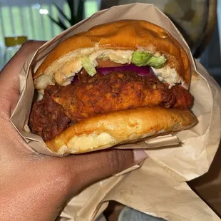 Hot &quot;chicken&quot; sandwich