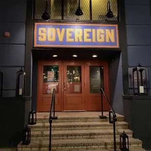 the entrance to the building