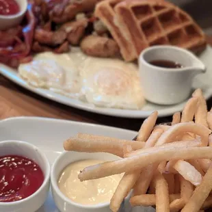 waffles, food