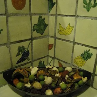 Cool tiles in the bathroom.