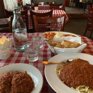Chicken Parmigiana and Spaghetti Marinara