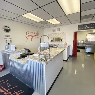 the kitchen and dining area