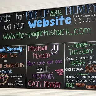 Message Board with Specials