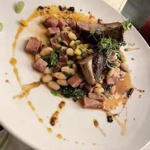 Seared chili glazed duck breast