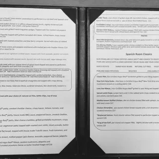 The Spanish Room Lunch &amp; Dinner Menu