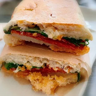 Basque panini - chorizo Pamplona, matizfery all I oli, piparras, arugula, idiazabal (smoked sheep's milk cheese)