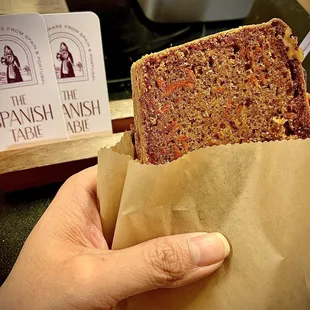 Grabbing a quick bite at The Spanish Table - carrot cake!
