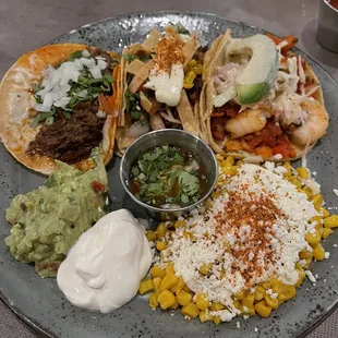 a plate of mexican food