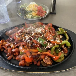 Al Pastor fajita plate. Substituted rice and beans for more vegetables.