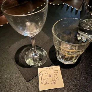 a glass of water and a glass of water