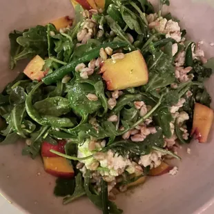 Peach and farro salad