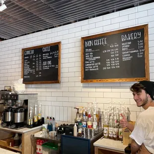 Menu and one of our favorite baristas!