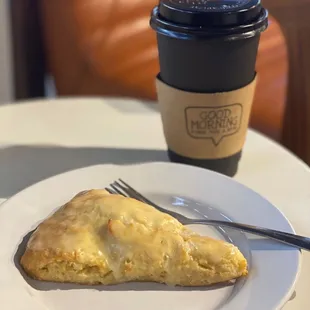Orange scone with a latte. Yum!