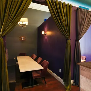 Semi private rooms, for 8-12 guests!