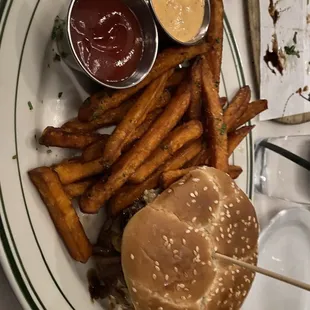 Galbi Burger w/Sweet Potato Fries