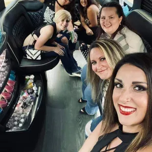 Girls Night out in limo bus