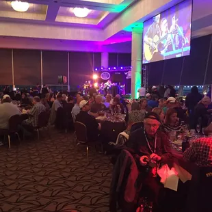 This is a catered champagne toast with the winner.