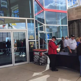 Tight security at speedway club.