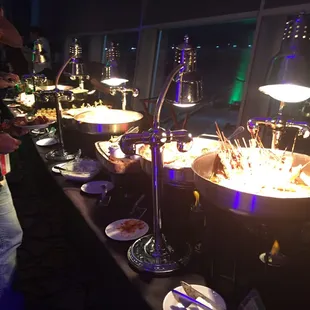 This is a catered champagne toast with the winner.