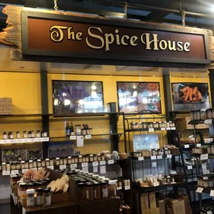 a display of spices in a store