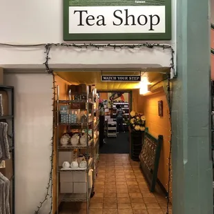 Entering the tea shop