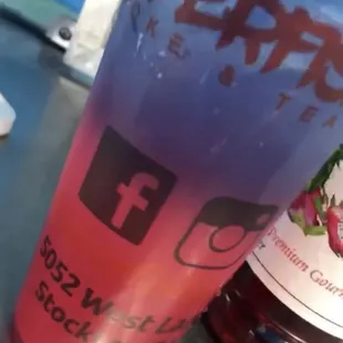 Dragonfruit and blue raspberry lemonade