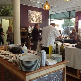 a chef preparing food in a restaurant