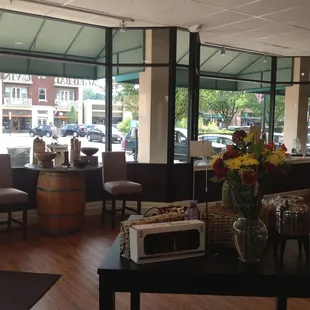 the inside of a restaurant