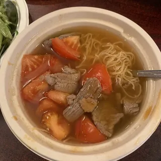 Tomato and Beef Noodle Soup