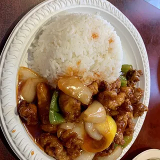 Lemon Chicken Rice Plate