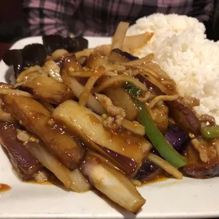 Garlic Eggplant Rice Plate