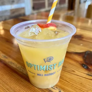 Ring Toss: bourbon, ginger beer, OJ, and peach cocktail