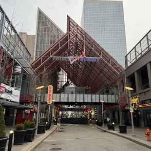 the entrance to the stadium