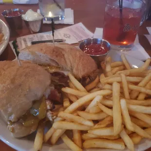 a sandwich and fries