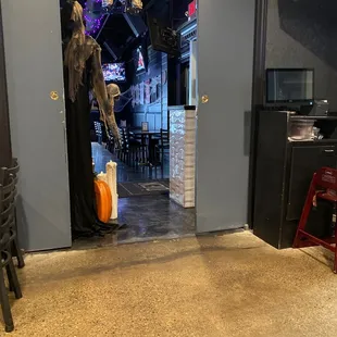 the entrance to the bar