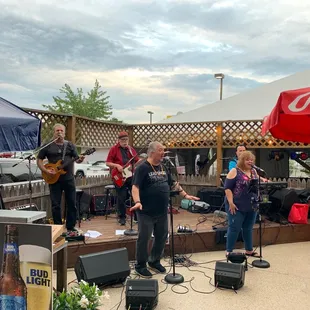 Shot O&apos; Soul band playing on patio 7-10pm