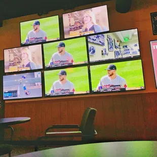 Tvs a plenty, TVs on every wall - whoop whoop