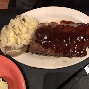 Friday night special 1/2 rack ribs and baked potato