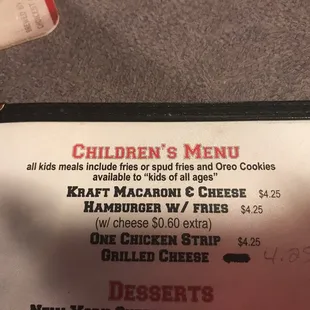 the menu