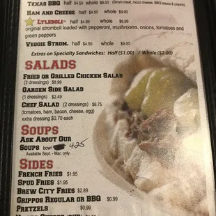 the menu