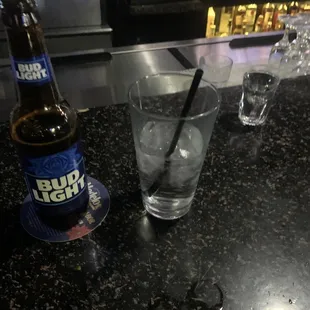 Bar table with drink