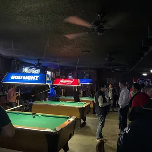 people playing pool in a bar
