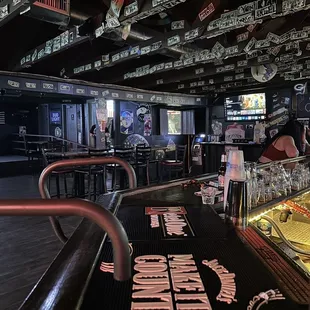 Bar, tables, part of the dance floor.