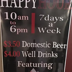 Happy hour 7 days a week!